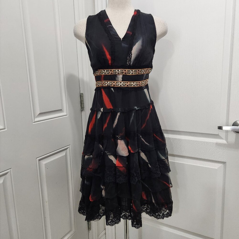 Chloe crepe tiered dress